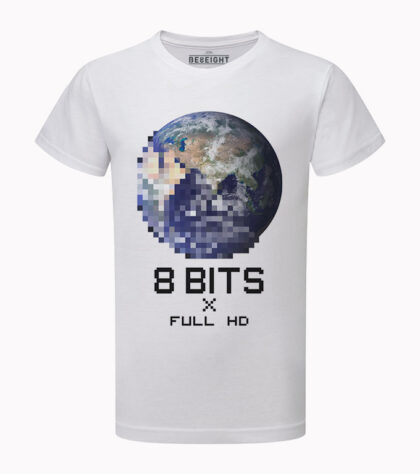 T-shirt 8bits x full hd Homme Blanc