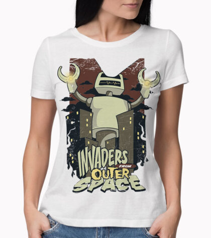 T-shirt Invaders Femme Blanc