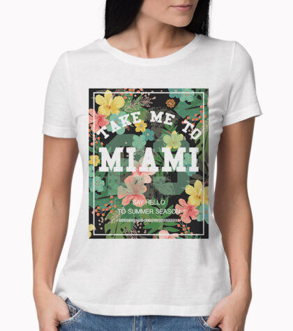 T-shirt Miami Femme Blanc