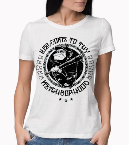 T-shirt Monkey Fight Femme Blanc