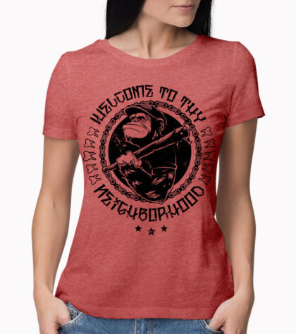 T-shirt Monkey Fight Femme Rouge