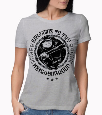 T-shirt Monkey Fight Femme Silver