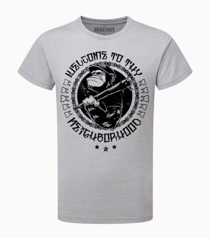 T-shirt Monkey Fight Homme Silver