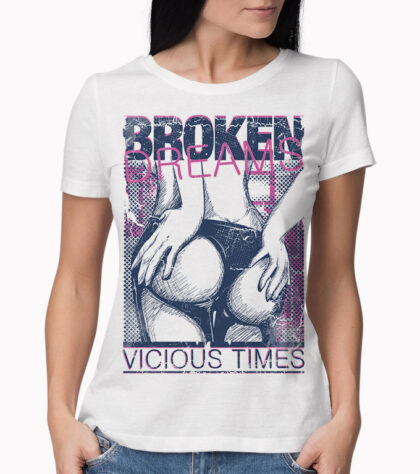 T-shirt Broken Dreams Femme Blanc