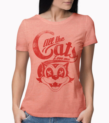 T-shirt All The Cats Femme coral-marl