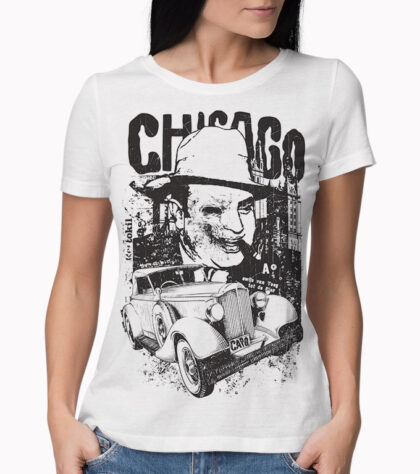 T-shirt Chicago Femme Blanc