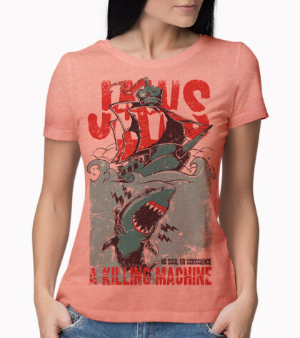 T-shirt Jaws Femme coral-marl