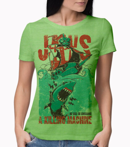 T-shirt Jaws Femme vert