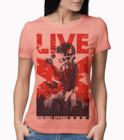 T-shirt Live X Femme coral-marl