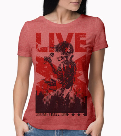 T-shirt Live X Femme Rouge