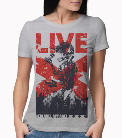 T-shirt Live X Femme Silver