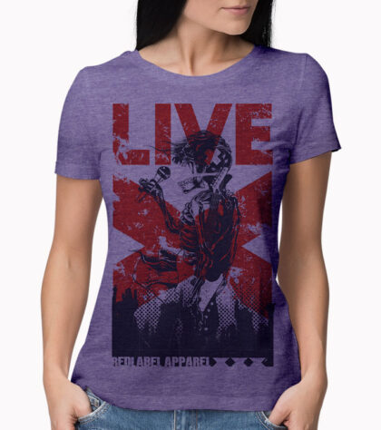 T-shirt Live X Femme purple-marl
