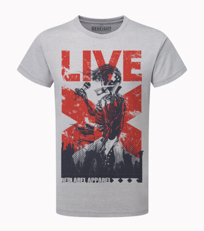 T-shirt Live X Homme Silver