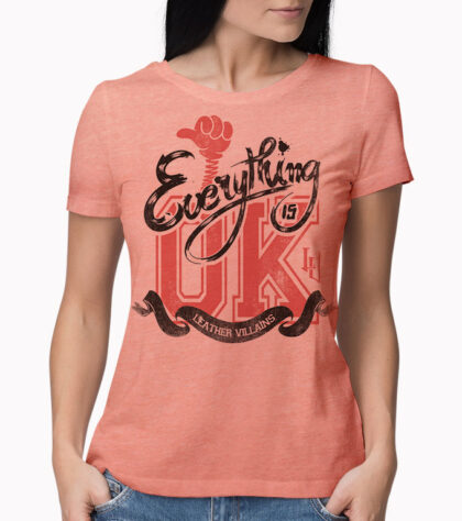 T-shirt everything is ok Femme coral-marl