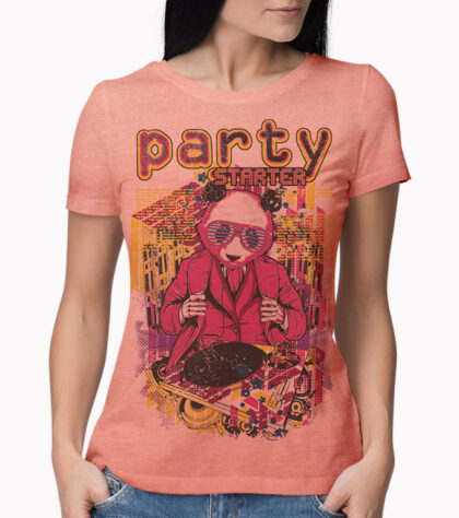 T-shirt Party Starter Femme coral-marl
