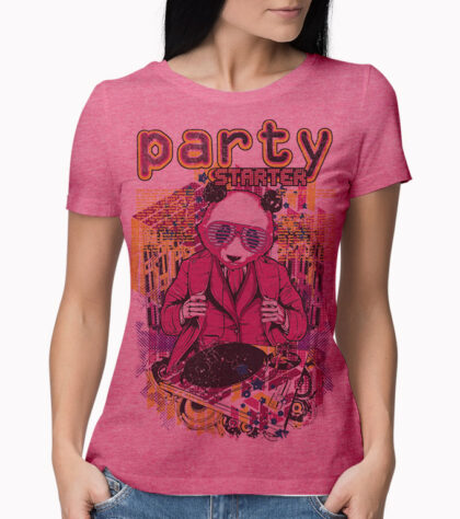 T-shirt Party Starter Femme pink-marl