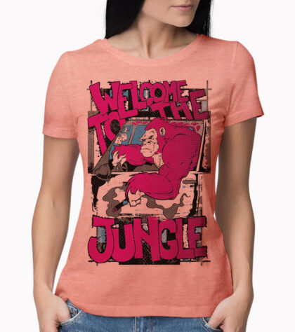 T-shirt Welcome to the jungle Femme coral-marl
