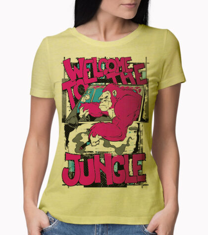T-shirt Welcome to the jungle Femme yellow-marl