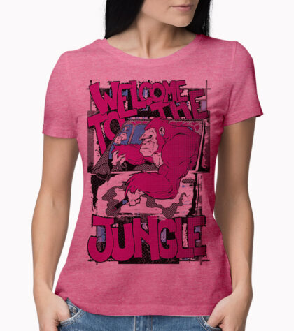 T-shirt Welcome to the jungle Femme pink-marl