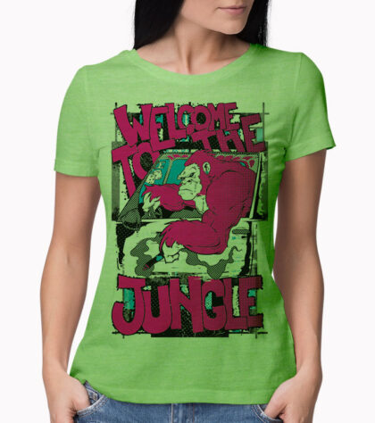 T-shirt Welcome to the jungle Femme vert