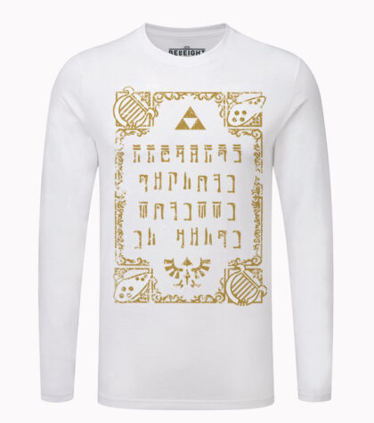 T-shirt Triforce tshirt-geek-manches-longues Blanc