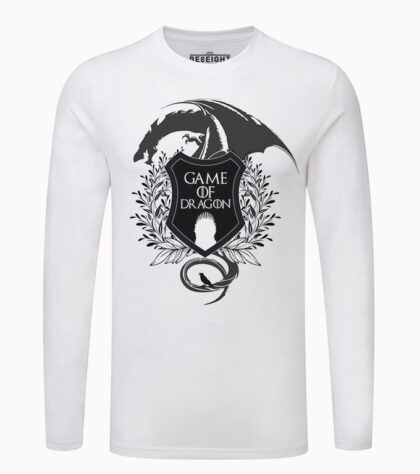 T-shirt Game of Dragon tshirt-geek-manches-longues Blanc