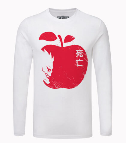 T-shirt apple of the death tshirt-geek-manches-longues Blanc