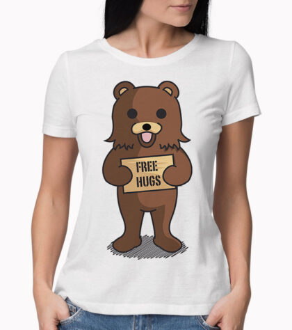 T-shirt free hugs Femme Blanc