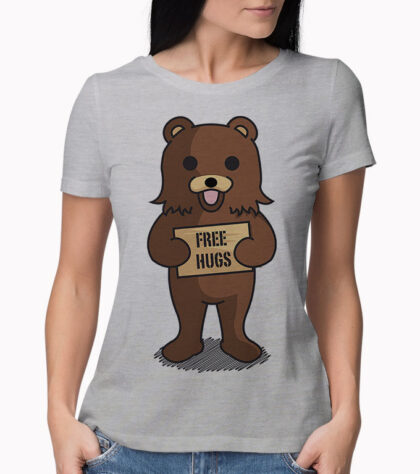 T-shirt free hugs Femme Silver