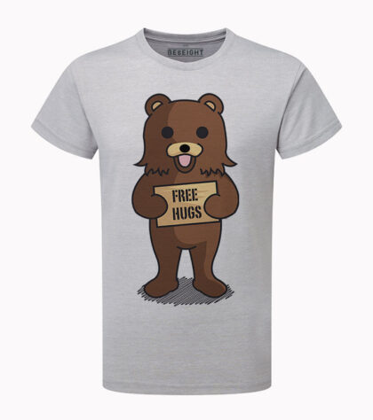 T-shirt free hugs Homme Silver