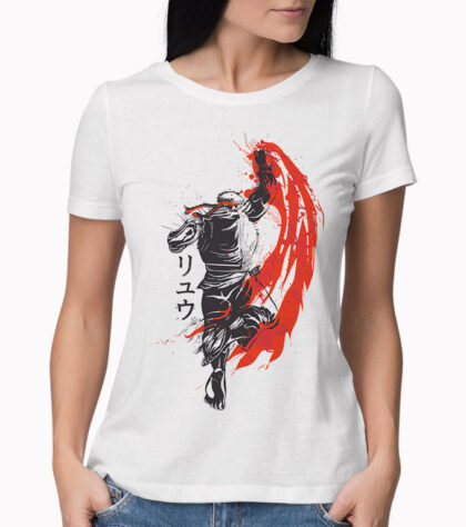 T-shirt Street Fighter traditional fighter Femme Blanc