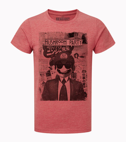 T-shirt geek Mushroom Party Homme Rouge