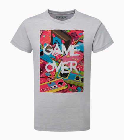 T-shirt Game Over Rétrogaming Homme Silver
