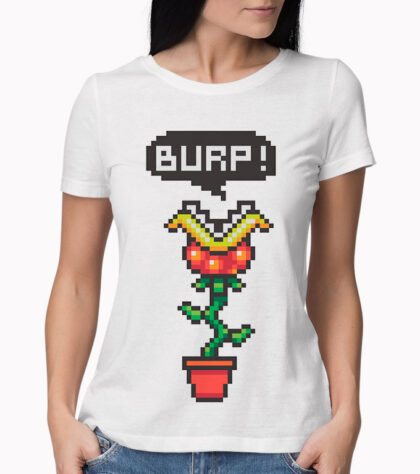 T-shirt geek burp! Femme Blanc