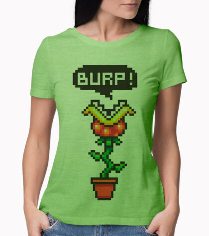T-shirt geek burp! Femme vert