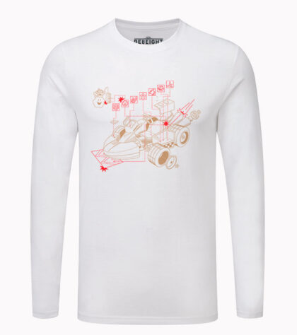 T-shirt Mario Kart Explosion tshirt-geek-manches-longues Blanc