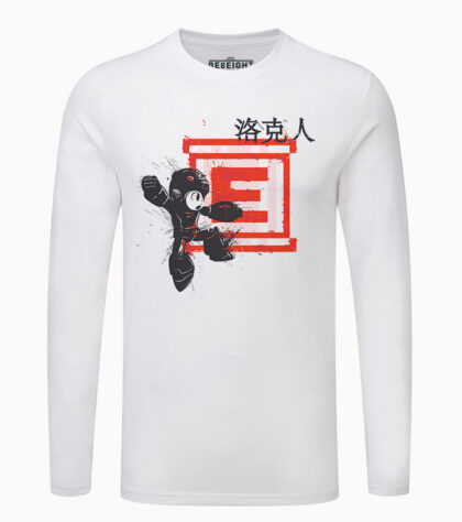 T-shirt Megaman Traditional tshirt-geek-manches-longues Blanc