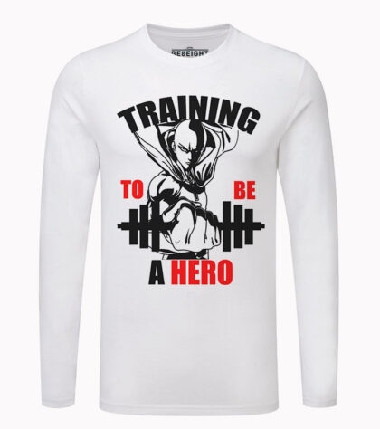 T-shirt One punch man Homme Manches longues Blanc