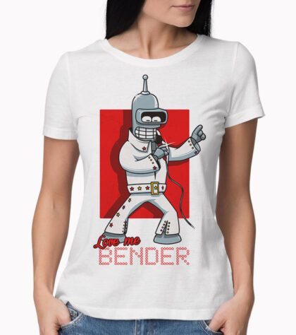 T-shirt Futurama Love Me Bender Femme Blanc