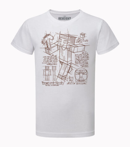 T-shirt Geek Minecraft Homme Blanc