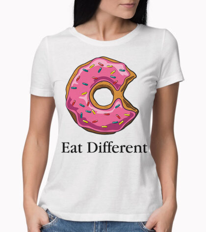 T-shirt Eat Different Femme Blanc