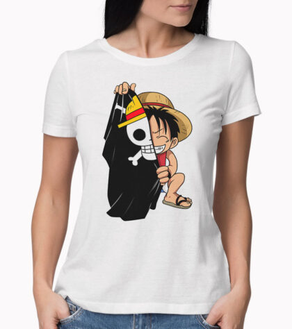 T-shirt LuffyFlag Femme Blanc