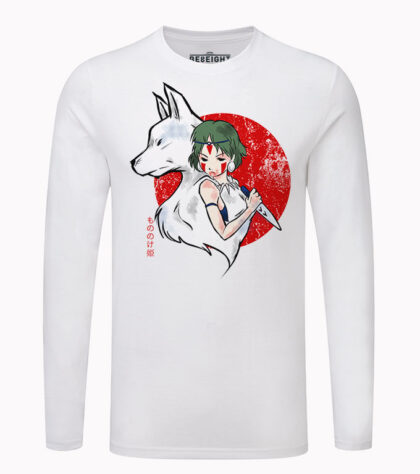 T-shirt Wolf Blood tshirt-geek-manches-longues Blanc