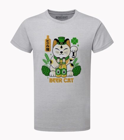T-shirt Beer Cat Homme Silver