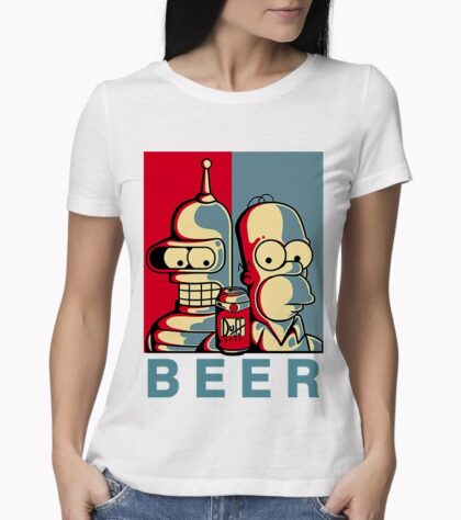 T-shirt Brothers Beer Femme Blanc