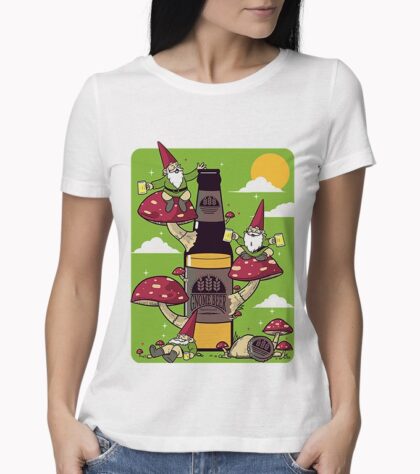 T-shirt Gnome Beer Femme Blanc