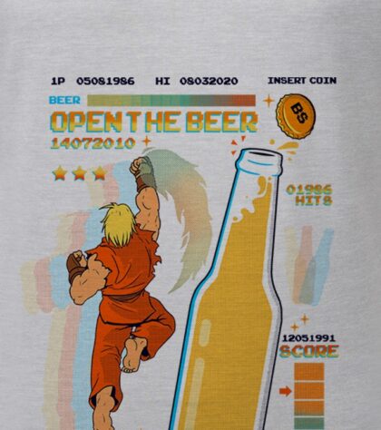 T-shirt Open The Beer Femme Silver