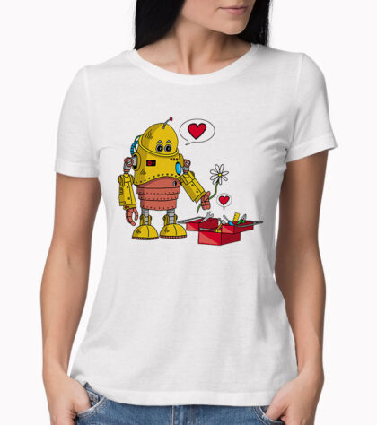 T-shirt Le Robot Amoureux Femme Blanc