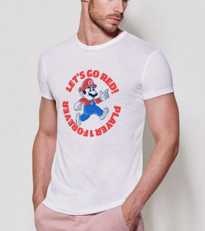 T-shirt LET’S GO RED Homme Blanc