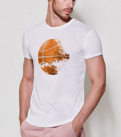 T-shirt Basket Etoile De La Mort Homme Blanc